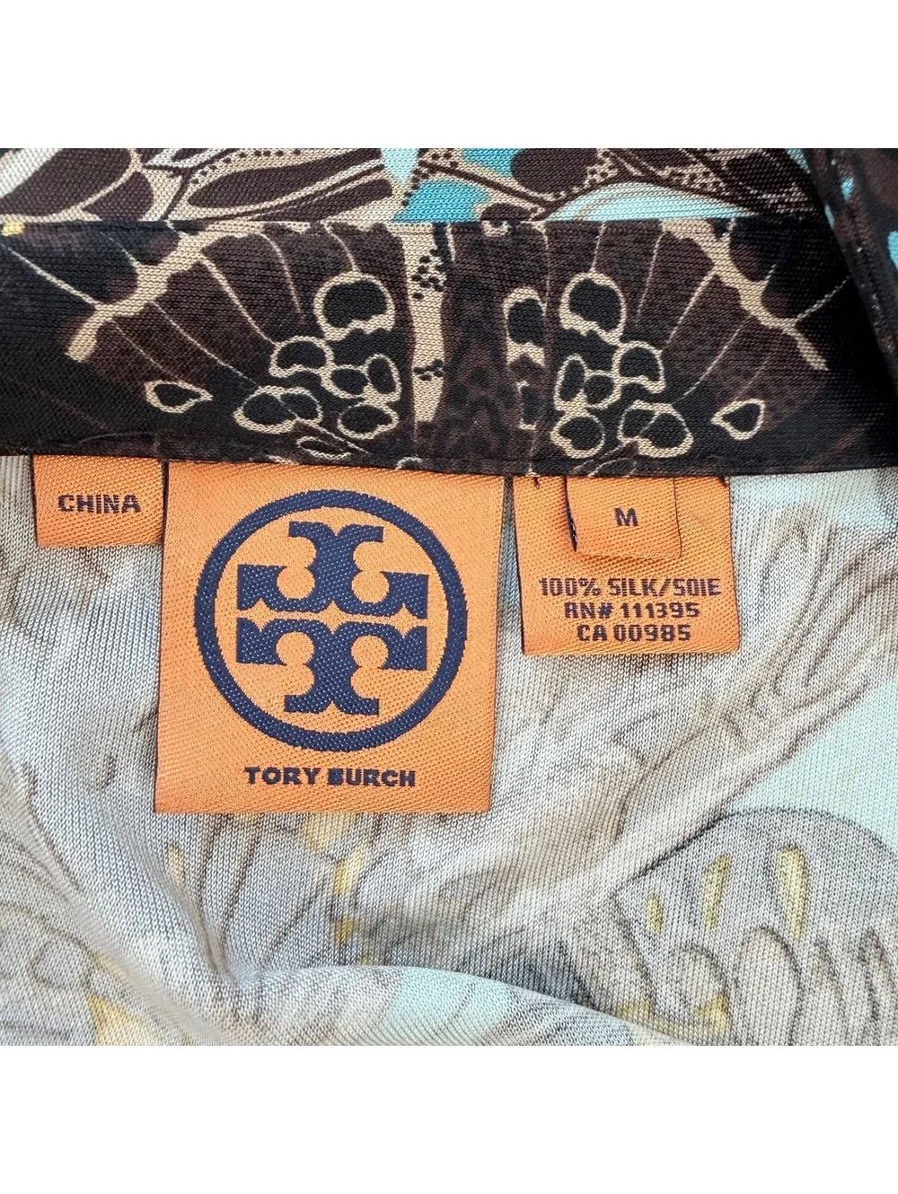 Tory Burch Silk Button-Up Shirt with Butterfly Print Size M